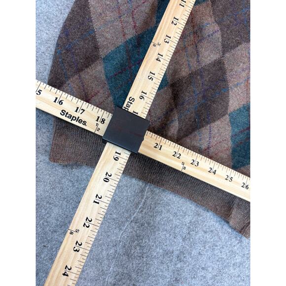 VINTAGE Country Shop Marshall Fields Sweater Vest Youth Medium Brown Argyle Wool - Picture 4 of 6